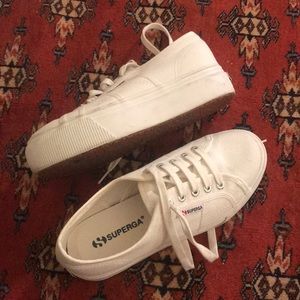 SUPERGA Casual Shoe, White, Size 7